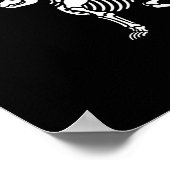 Retro Niedlich Skeleton Hand Boop Dog Funny Hallow Poster (Ecke)