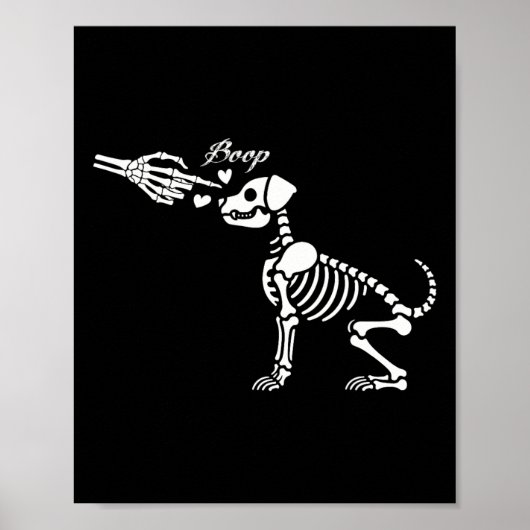 Retro Niedlich Skeleton Hand Boop Dog Funny Hallow Poster (Vorne)