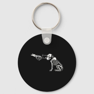 Retro Niedlich Skeleton Hand Boop Dog Funny Hallow Schlüsselanhänger