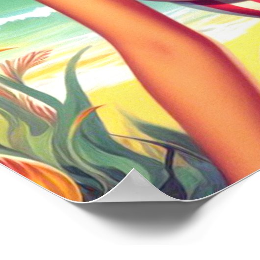 Retro Niedlich Summer Button-up Poster (Ecke)