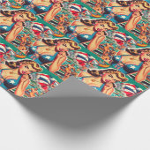 Retro Niedlich Summer Girl Geschenkpapier (Ecke)