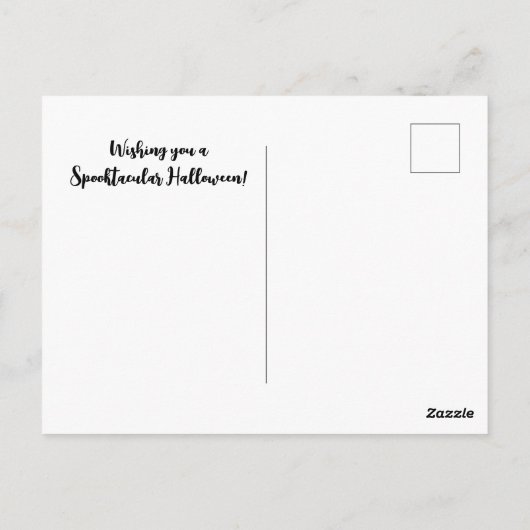 Retro Niedlich Trick oder Treat Halloween Postkarte (Rückseite)