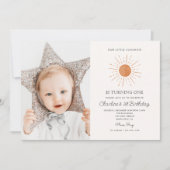 Retro Niedlich unser kleiner Sonnenschein 1. Gebur Einladung (Vorderseite)