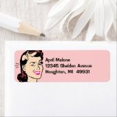 Retro Niedlich Wink Winking Lady Winks Labels (Insitu)