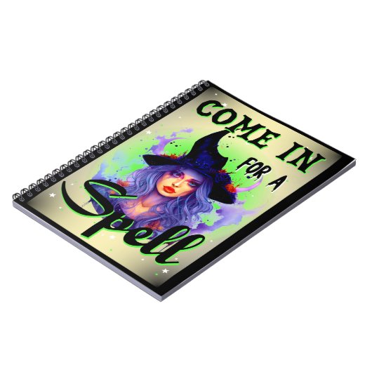 Retro Niedlich Witchy Halloween Notizblock (Linke Seite)