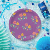 Retro Niedliche Daisy Bouquet Muster in Lila Pappteller (Party)