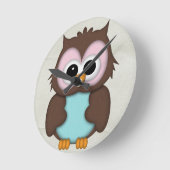 Retro niedliche Eule Runde Wanduhr (Winkel)