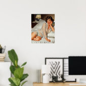 Retro Niedliche Frau '50 Button-up Poster (Heimbüro)