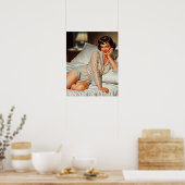 Retro Niedliche Frau '50 Button-up Poster (Küche)