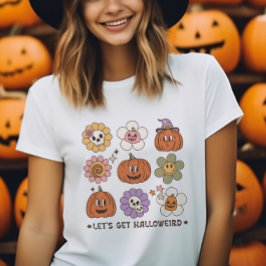 Retro Niedliche Halloween-Blume T-Shirt