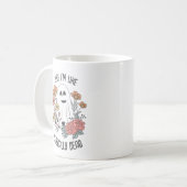 Retro Niedliche Halloween-Geist "Ich bin tot" Pun- Kaffeetasse (Vorderseite Links)