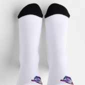 Retro Niedliche Halloween-Ghost-Artwork - Neon Socken (Oben)