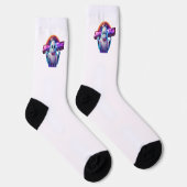 Retro Niedliche Halloween-Ghost-Artwork - Neon Socken (Rechts)