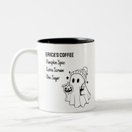 Retro Niedliche Halloween Ghost individuell anpass Zweifarbige Tasse