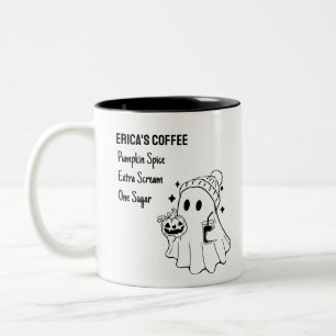 Retro Niedliche Halloween Ghost individuell anpass Zweifarbige Tasse