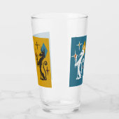 Retro Niedliche Kätzchen Mitte Jahrhundert Katzenj Glas (Links)