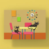 Retro Niedliche Kätzchen Mitte Jahrhundert Katzenk Postkarte