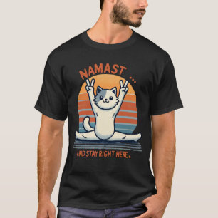 Retro Niedliche Katze, die die Splitter macht T-Shirt