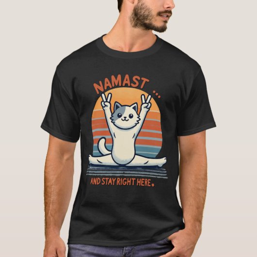 Retro Niedliche Katze, die die Splitter macht T-Shirt (Vorderseite)