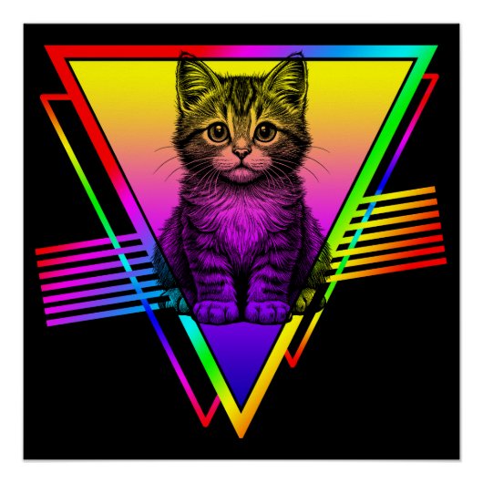 Retro Niedliche Katze Poster (Vorderseite)