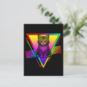Retro Niedliche Katze Postkarte (Stehend Vorderseite)
