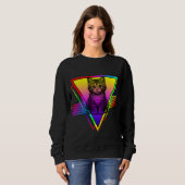 Retro Niedliche Katze Sweatshirt (Vorne ganz)