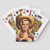 Retro niedliche Landfrau Spielkarten (Rückseite)