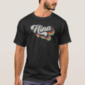 Retro Niedliche Nina für Oma Best Nina Ever Mother T-Shirt (Vorderseite)
