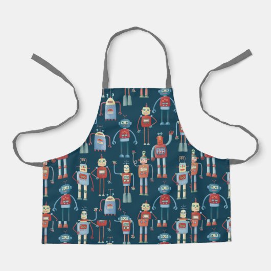 Retro Niedliche Roboter Schürze (Vorderseite)