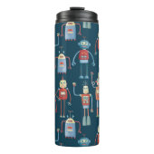 Retro Niedliche Roboter Thermosbecher (Vorderseite)