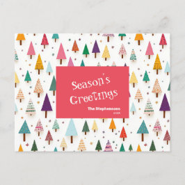 Retro Niedliche Weihnachtsbaumen Post Card Feiertagspostkarte