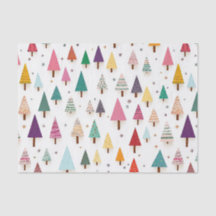 Retro Niedliche Weihnachtsbaumen Tissue