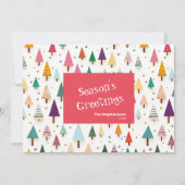 Retro Niedliche Weihnachtsbaumen Weihnachtskarte Feiertagskarte (Vorderseite)