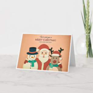 Retro Niedliche Weihnachtskarte Feiertagskarte