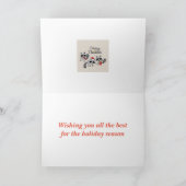 Retro Niedlicher Hipster Frohe Weihnachten (Innenseite)