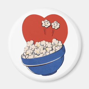 Retro Niedlicher Spaß, Bowl of Popcorn für die Fil Magnet