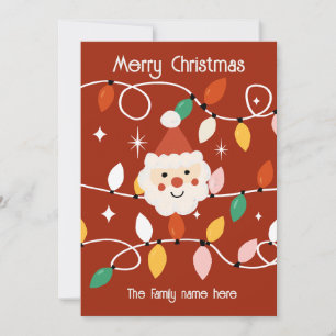 Retro Niedlicher Weihnachtsmann mit leuchtend rot Feiertagskarte