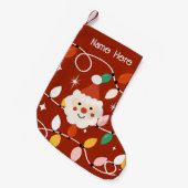 Retro Niedlicher Weihnachtsmann mit leuchtend rot Kleiner Weihnachtsstrumpf (Vorderansicht (hängend))