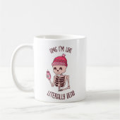 Retro Niedliches Halloween Skelett" Ich bin tot" P Kaffeetasse (Links)