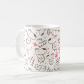 Retro niedliches Hundemuster Kaffeetasse (Vorderseite Links)
