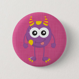 Retro niedliches lila Monster Button