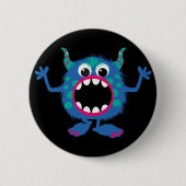 Retro niedliches Monster Button (Vorderseite)