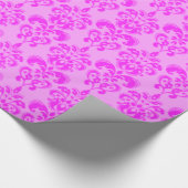 Retro niedliches rosa Damast-Muster Geschenkpapier (Ecke)