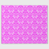 Retro niedliches rosa Damast-Muster Geschenkpapier (Flach)