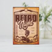Retro Night Einladungskarte (Stehend Vorderseite)
