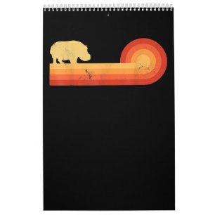 Retro Nilpferd 60er 70er Hippo Kalender