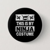 Retro Ninja Kostüm Halloween für junge Kinder Männ Button (Vorderseite)