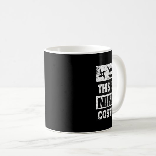 Retro Ninja Kostüm Halloween für junge Kinder Männ Kaffeetasse (VorderseiteRechts)