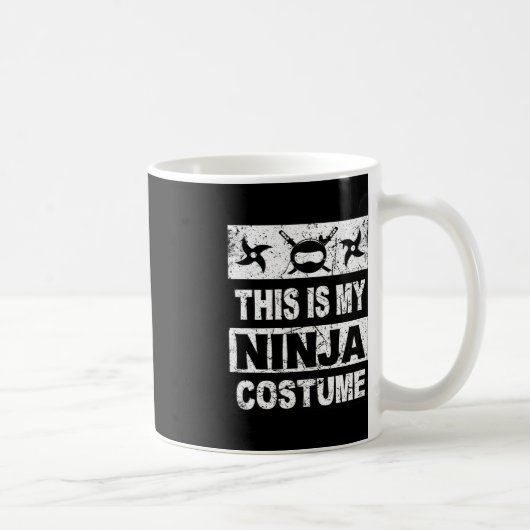 Retro Ninja Kostüm Halloween für junge Kinder Männ Kaffeetasse (Rechts)