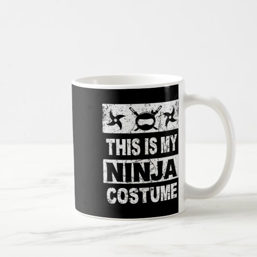 Retro Ninja Kostüm Halloween für junge Kinder Männ Kaffeetasse (Rechts)